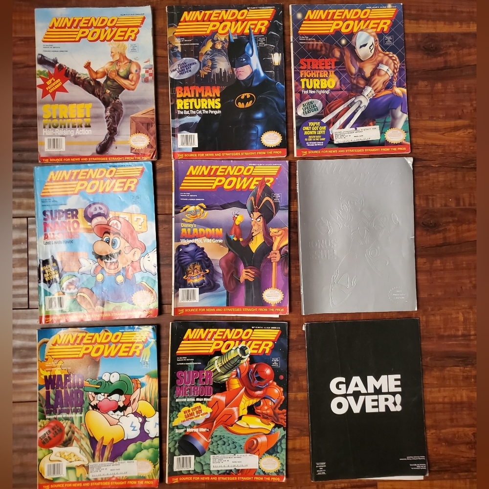 Vintage collectable Nintendo Power Magazines lot of 9